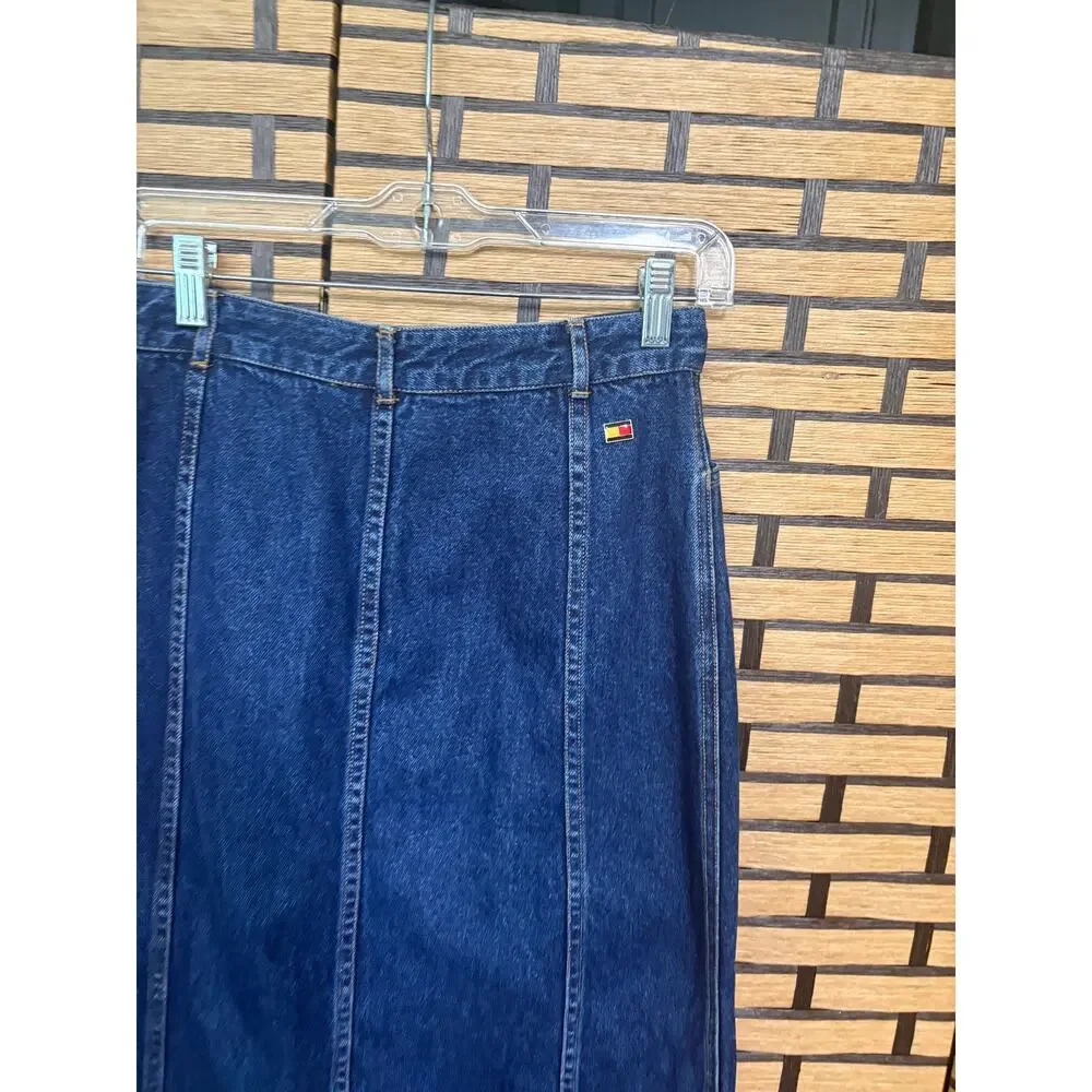 Tommy Hilfiger Denim Button Front Maxi‎ Skirt Size 6